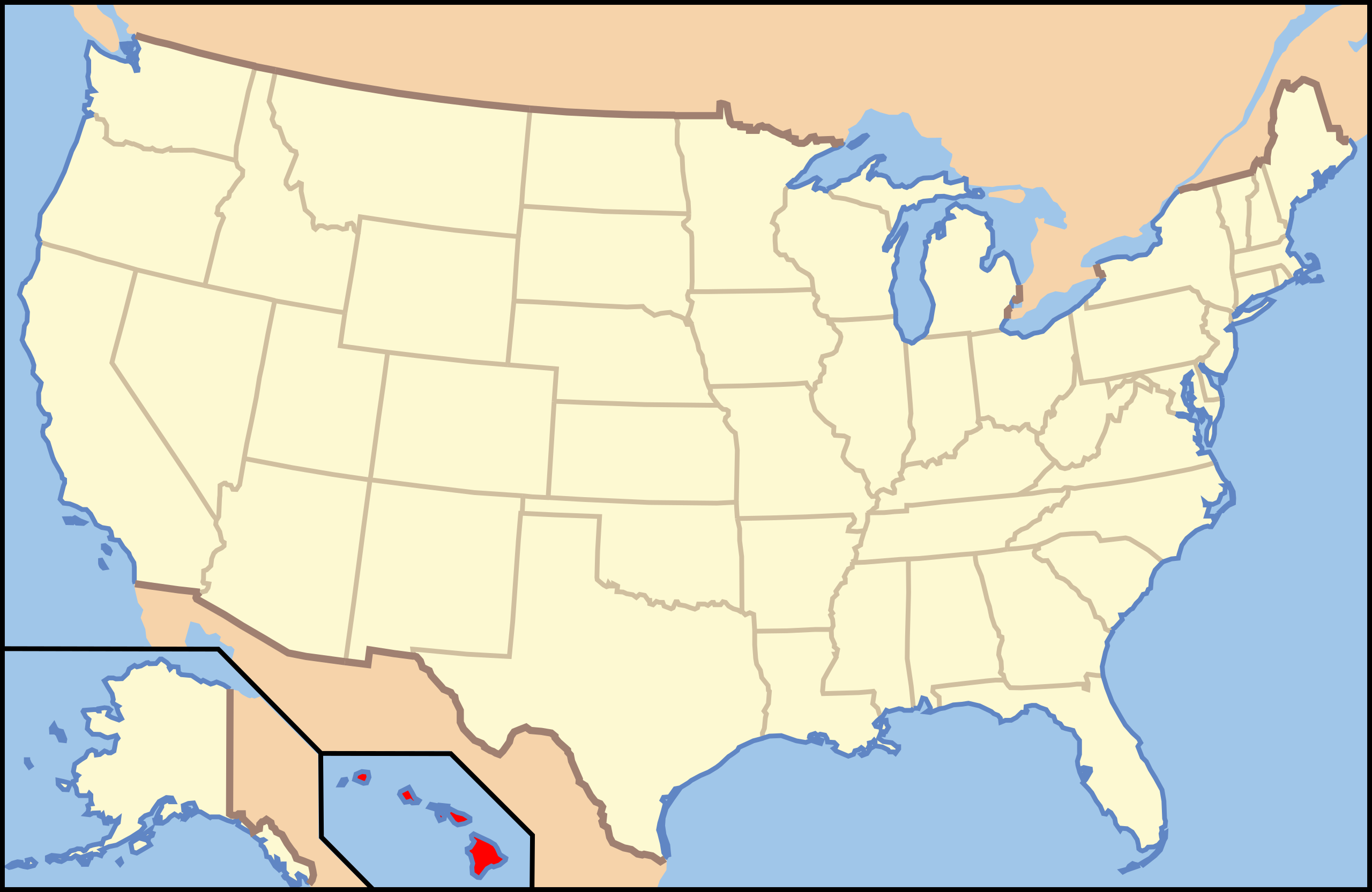US Map with Hawaii